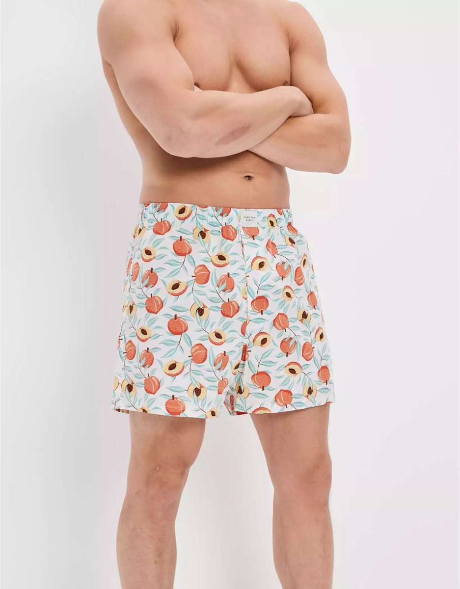 Shorts De Bain American Eagle AEO Peach Tree Stretch Blanche Homme | ERE-06379061